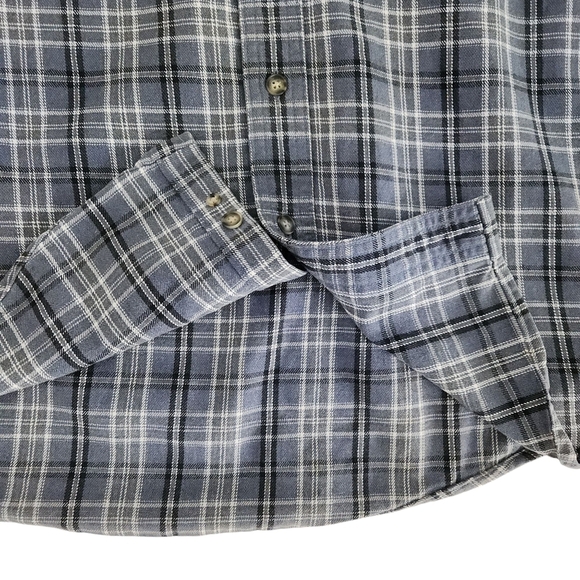 LL BEAN Vintage Made in Canada Flannel Shirt – Men’s M Tall – Blue Plaid, Herita - Picture 5 of 11